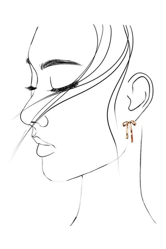 Authentic Bow Stud Earrings (Gold)