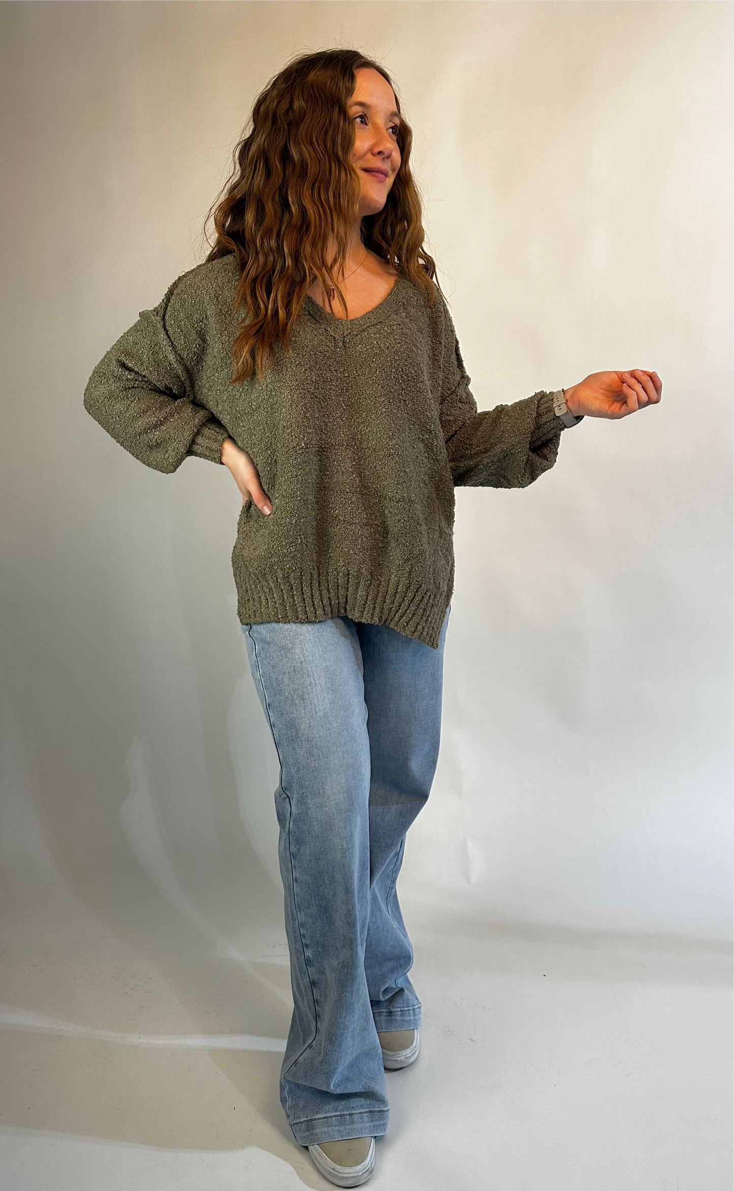 Might Be Love Tunic Sweater (Sage)