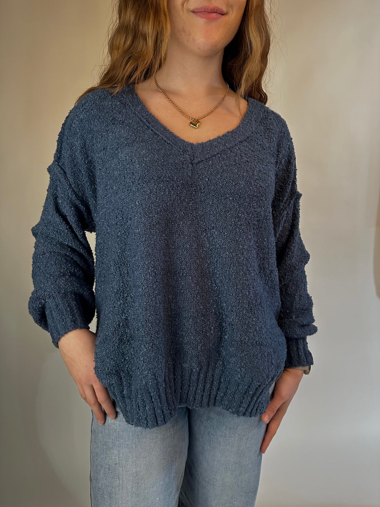 Might Be Love Tunic Sweater (Blue Grey)