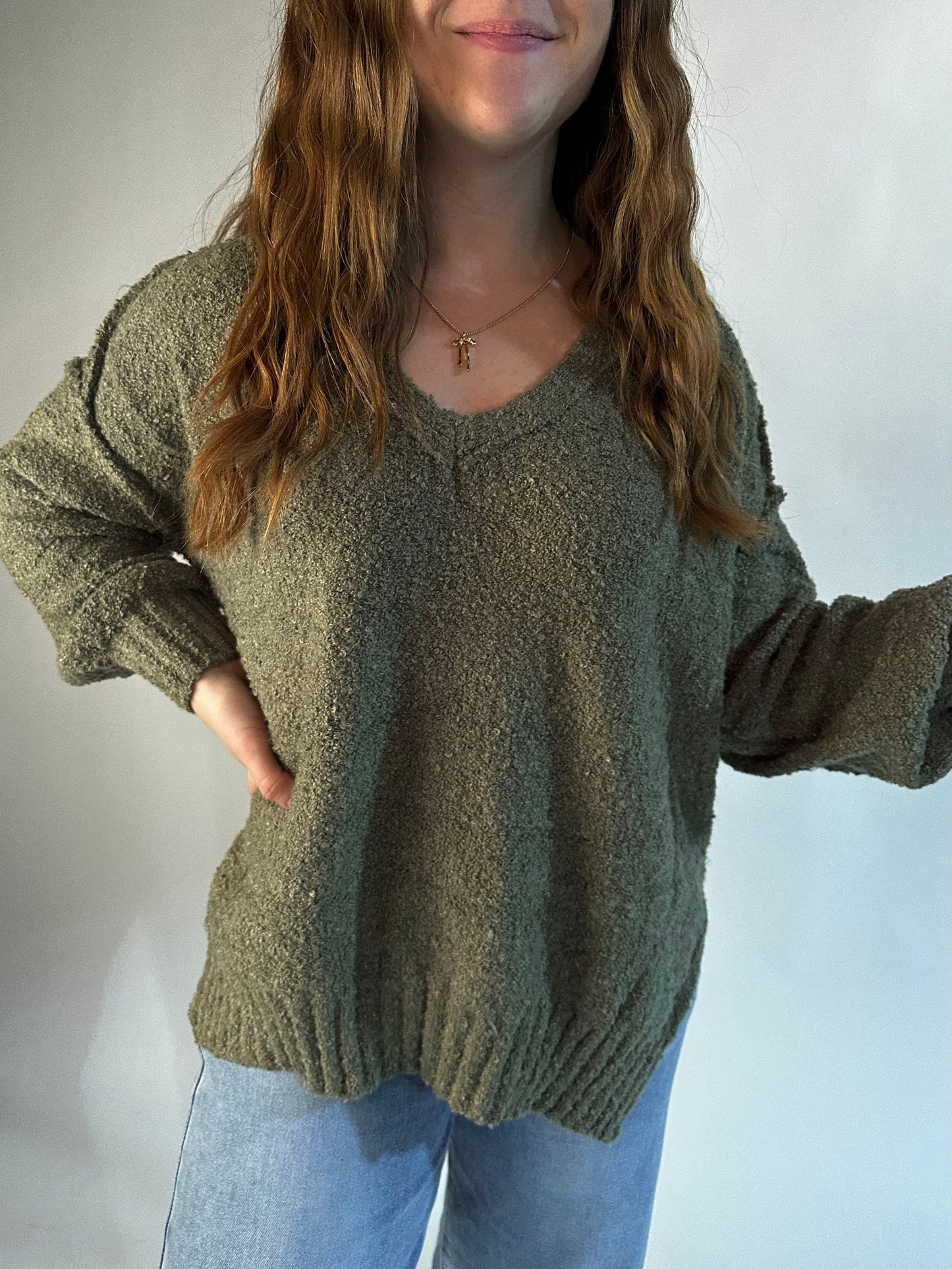 Might Be Love Tunic Sweater (Sage)