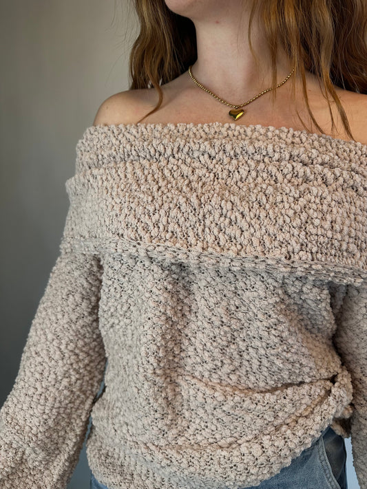 Darling Cowl Neck Sweater (Blush)